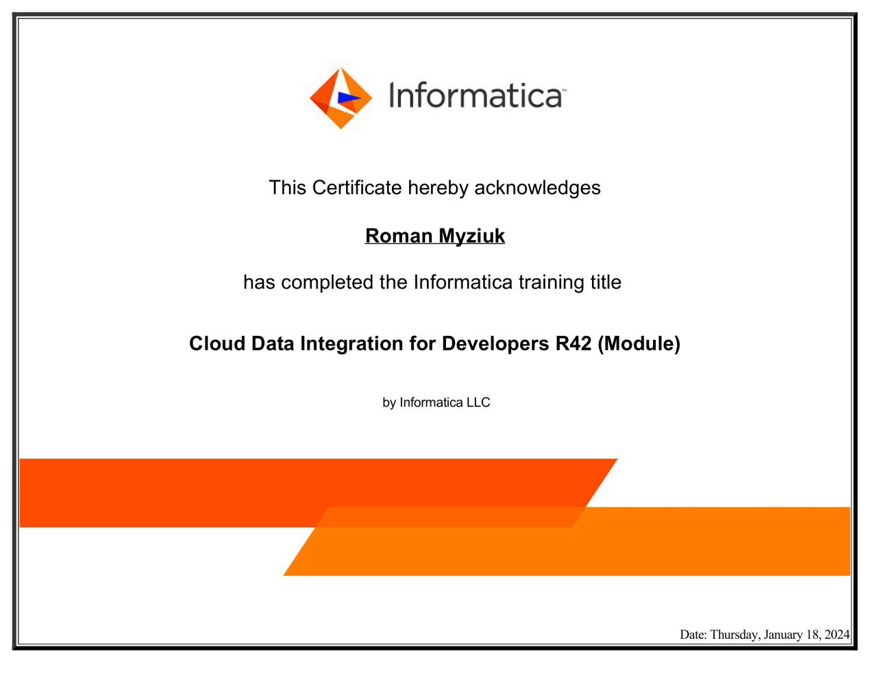 Cloud Data Integration for Developers - Informatica